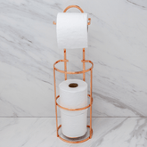 Suporte para Papel Higiênico 3 rolos de Chão e Parede Rose Gold - Ela Decora